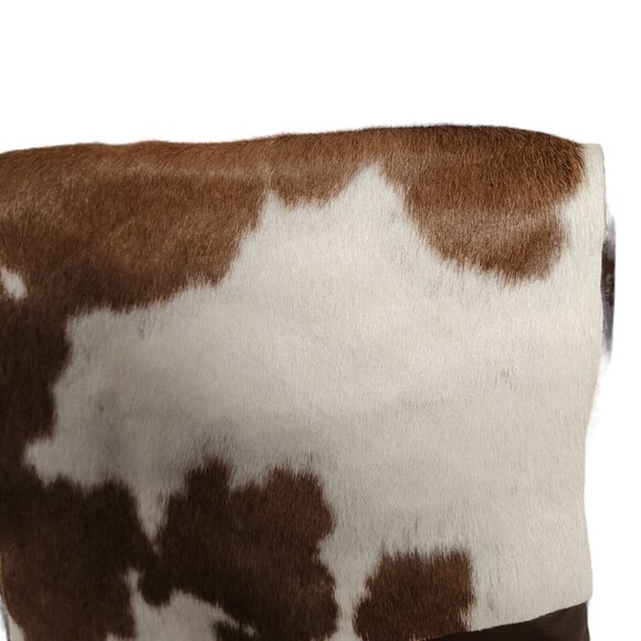 lli New York Brown Leather Calf Hair Flap Vertical Crossbody Bag - Picture 2 of 5